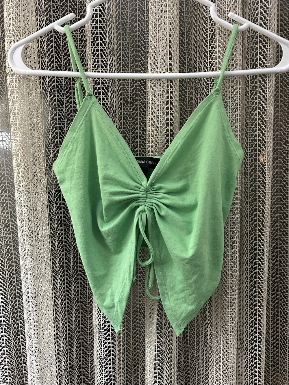 Streetwear Society Mint Green Drawstring Ruched Cami